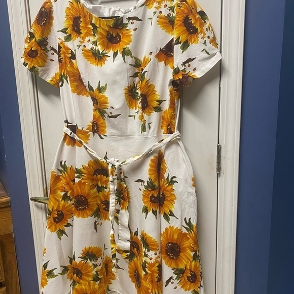 tagunop Women's Boatneck Vintage 1950s Cocktail Party Dress with Puff Sleeve 3X - Picture 2 of 9